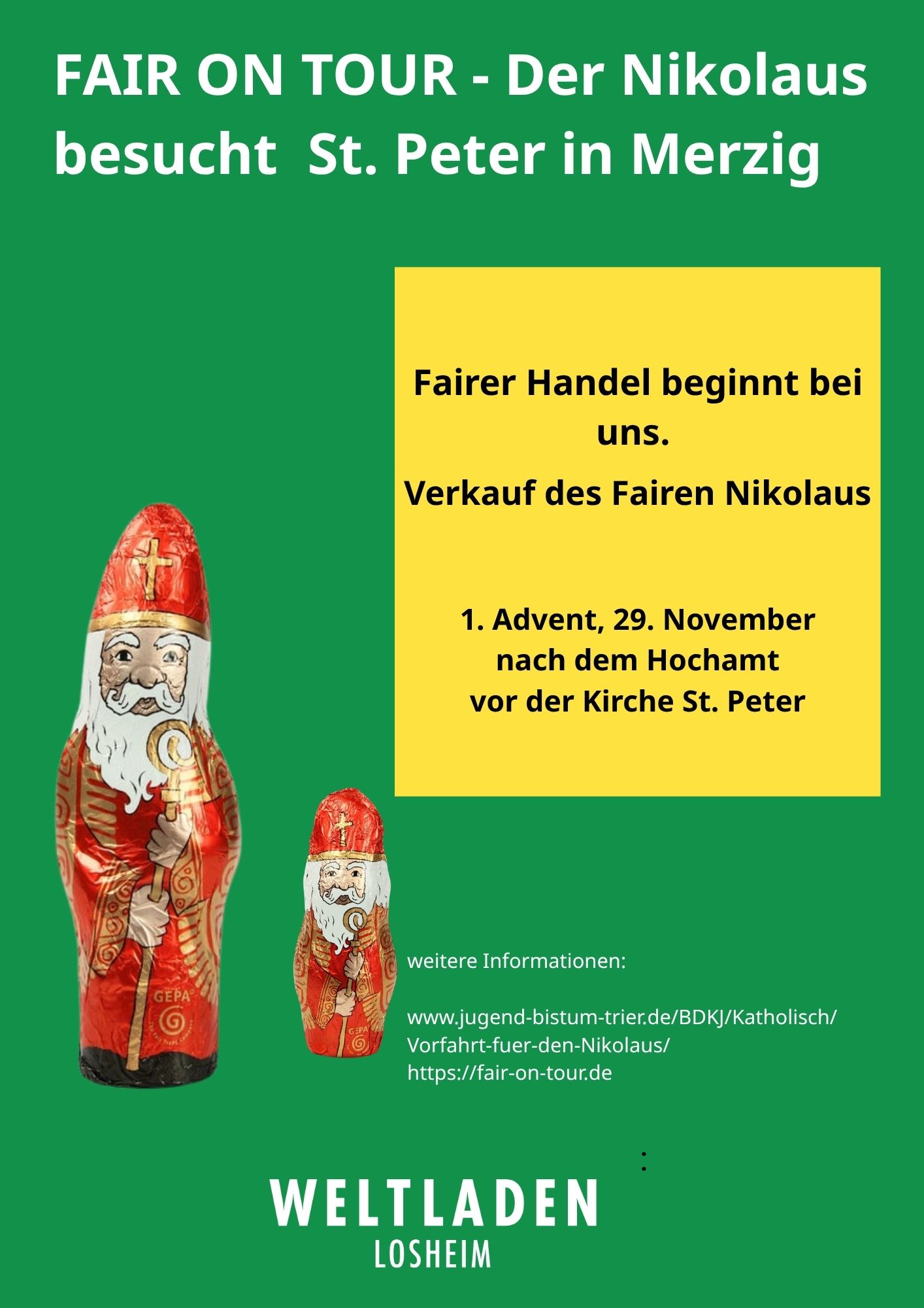 Der Heilige Nikolaus steht für Gerechtigkeit, Solidarität und die Unterstützung für Benachteiligte. Werte, die heute mehr denn je wichtig sind. Mit Fairem Handel können wir diese Werte im Alltag l(2)