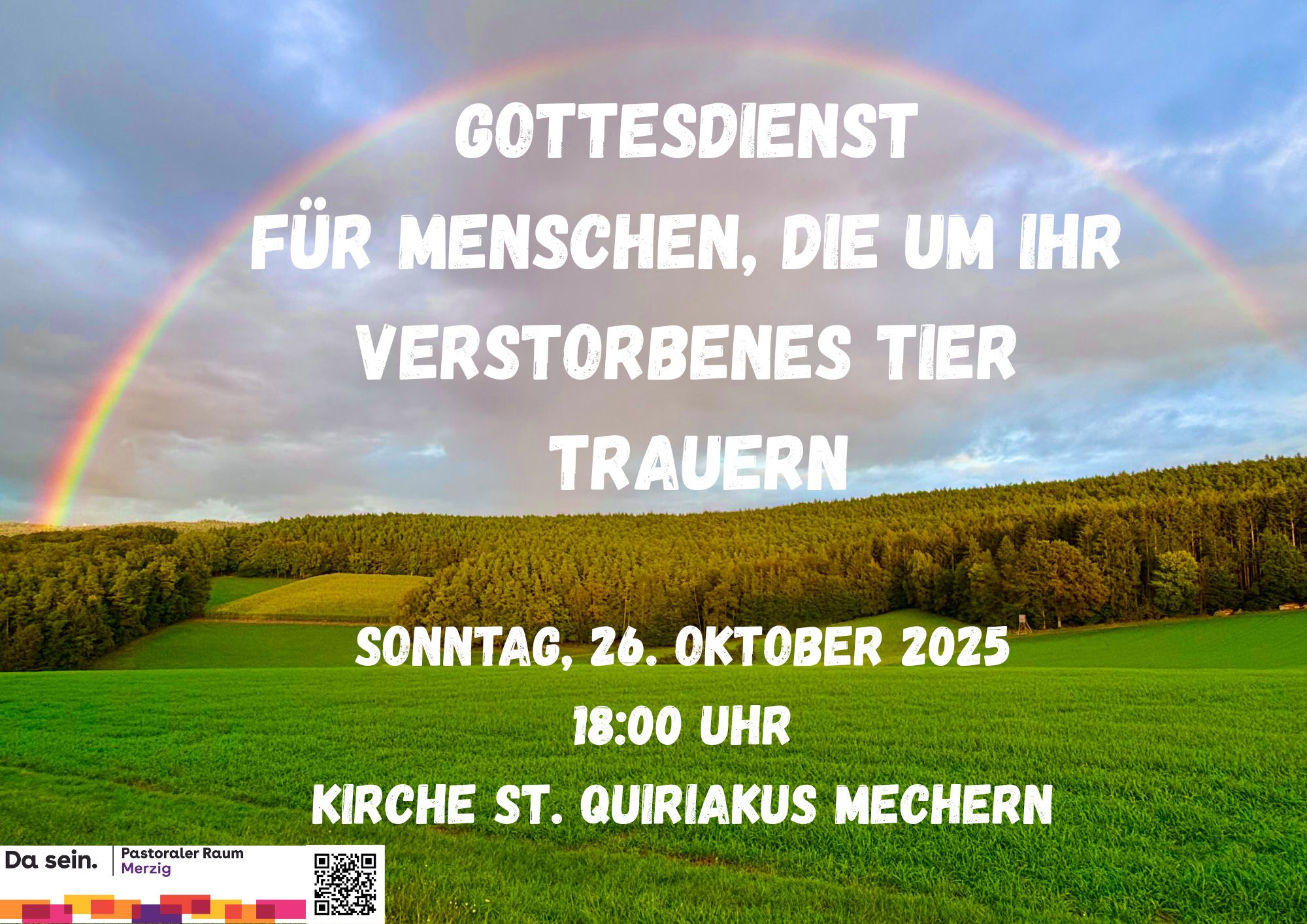 Gottesdienst für Menschen, die um ihr verstorbenes Tier trauern