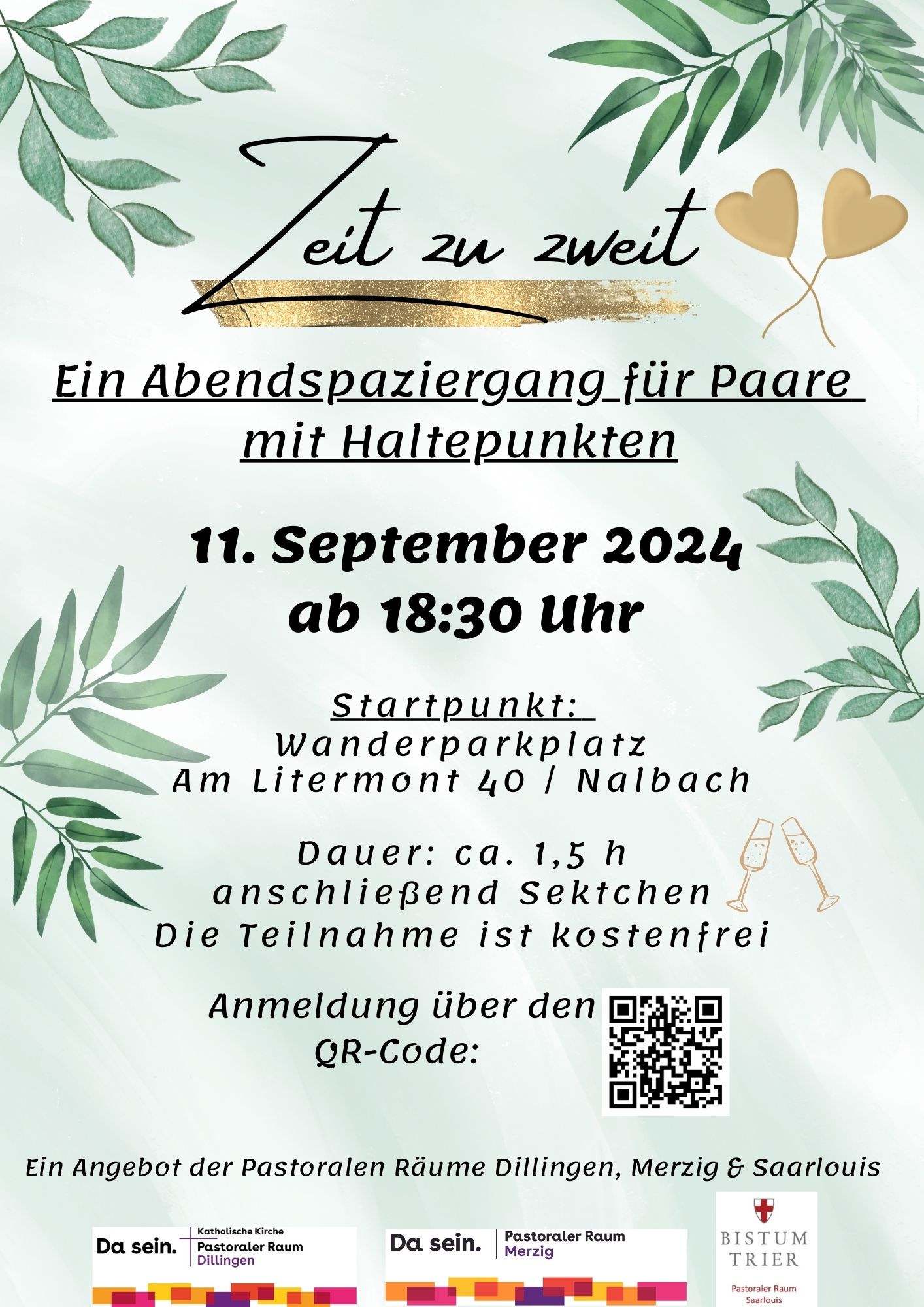 Zeit zu zweit-Abendspaziergang für Paare 11.9.2024