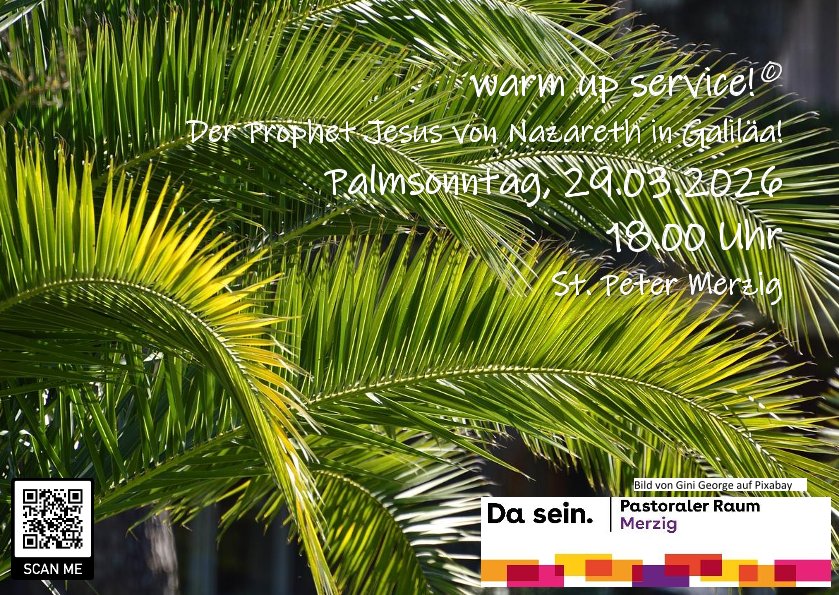 warm up service Palmsonntag 2026 karte